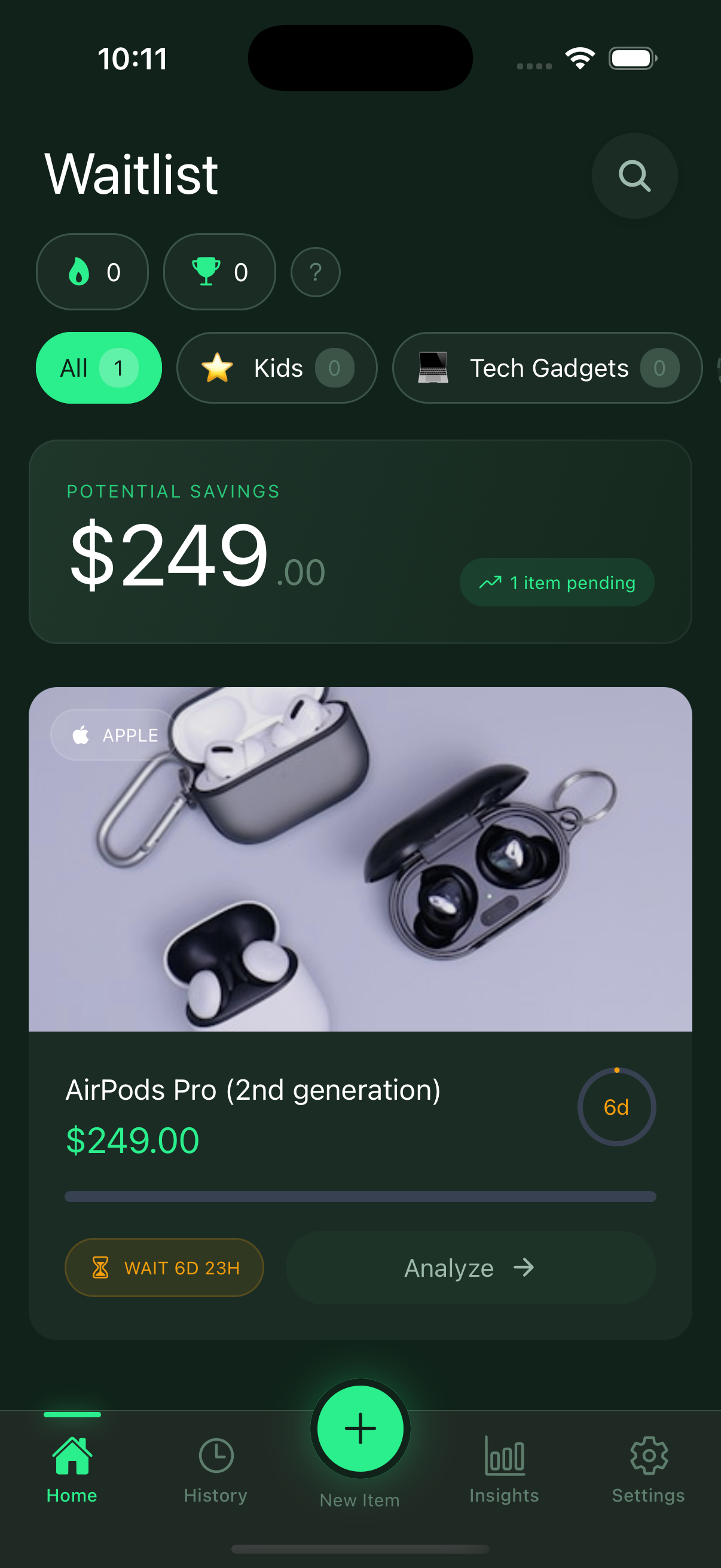 Wait7 app screenshot